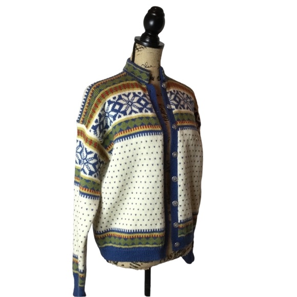 Viking Knit Handmade in Norway Wool Cardigan Vintage - Picture 10 of 10